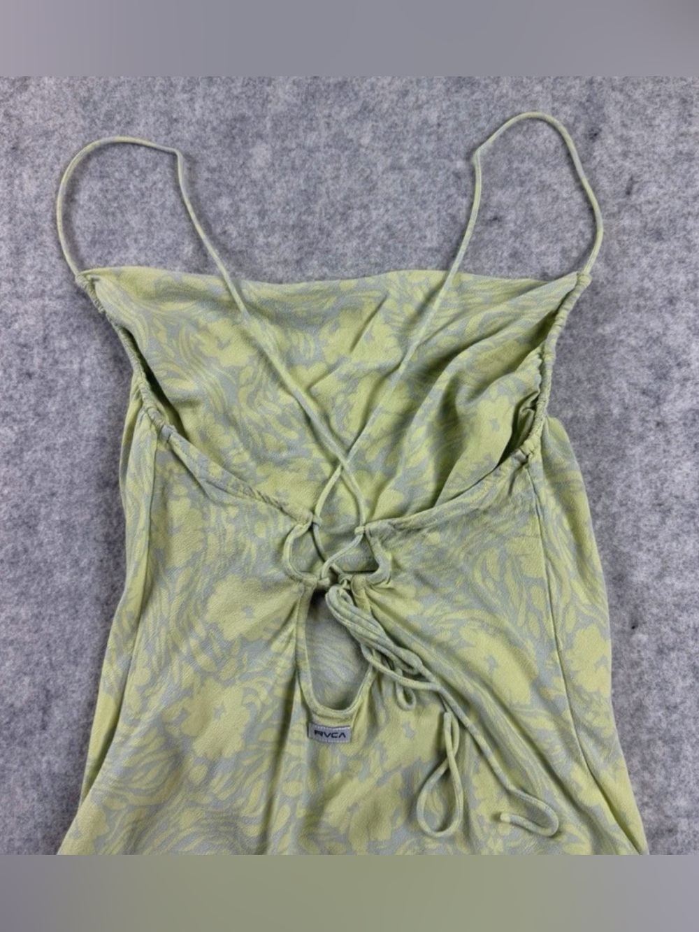 RVCA Women’s Allover Floral Printed Mint Green Backless Strappy Mini Dress Small - Picture 8 of 12